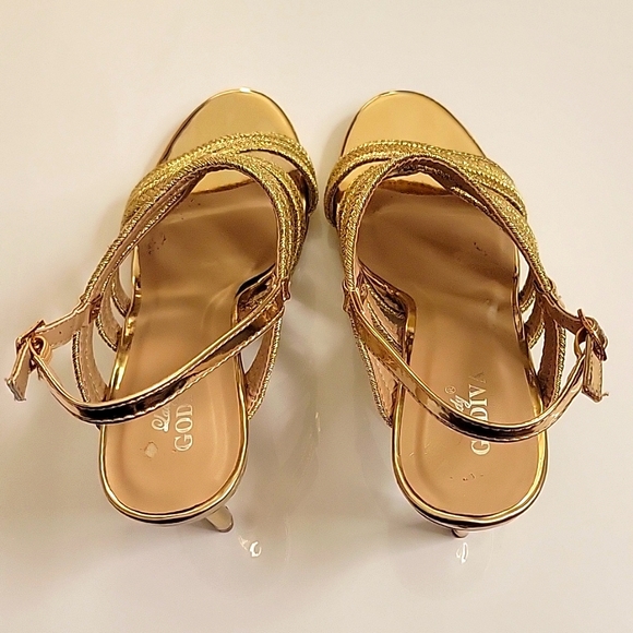 Gorgeous Lady GODIVA | Stiletto Gold Metallic Rope | Heels | Open | Size 10 - Picture 10 of 17